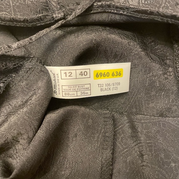 BLACK SATIN ROMPER WITH LACE BY ST.MICHAEL 12 - Picture 4 of 7